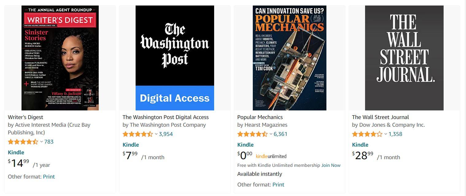 read publications on kindle