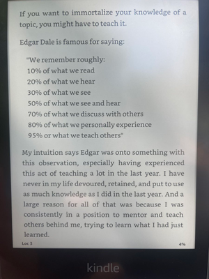 I finally got a kindle and it’s pretty cool. But the best part, by far, is to be able to read my newsletter and some of my other favorite newsletters on it.

@ktool_io pulls everything in surprisingly cleanly too, just text and images none of the web junk. 